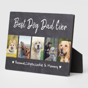 Plaque Photo Meilleur papa chien ever Collage de 5 photos table