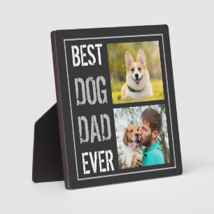 Plaque Photo Meilleur Papa de Chien Moderne 2 Collage de Photos