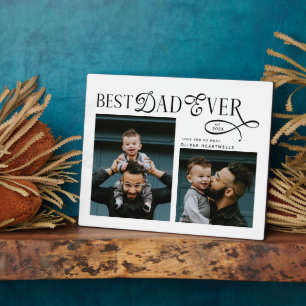 Plaque Photo Meilleur Papa Ever 2 Photos Cadeaux Modernes pour