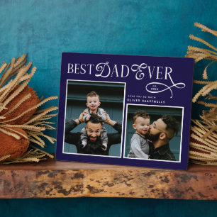 Plaque Photo Meilleur Papa Ever 2 Photos Cadeaux Modernes pour