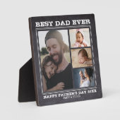 Plaque Photo Meilleur papa Ever 4 Famille Photo Collage Tableau (Recto)
