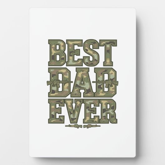 Plaque Photo Meilleur Papa Ever Camo Design de gravure vintage_ (Devant)