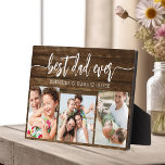 Plaque Photo Meilleur papa Ever Wood - Fête des pères photo Col<br><div class="desc">Célébrez votre père avec la Fête des pères "Best Dad Ever" Photo Collage Plaque, un hommage sincère à l'homme qui signifie le monde pour vous. Cette plaque magnifiquement conçue présente un collage photo de haute qualité et personnalisable, vous permettant de présenter des souvenirs et des moments spéciaux. Le collage est...</div>