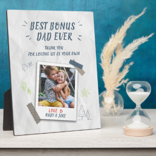 Plaque Photo Meilleur papa Fête des pères Stepdad Photo personn