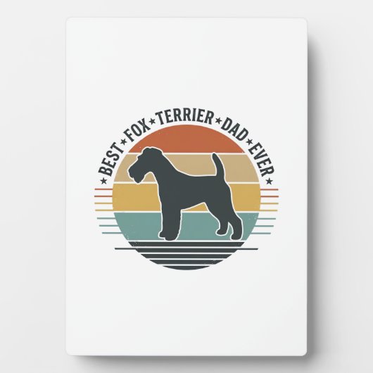 Plaque Photo Meilleur Papa Fox Terrier Ever Vintage Chemise Chi (Devant)