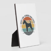 Plaque Photo Meilleur Papa Fox Terrier Ever Vintage Chemise Chi (Côté)