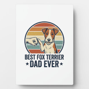 Plaque Photo Meilleur Papa Fox Terrier Vintage T-Shirt pour Amo