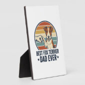 Plaque Photo Meilleur Papa Fox Terrier Vintage T-Shirt pour Amo (Côté)