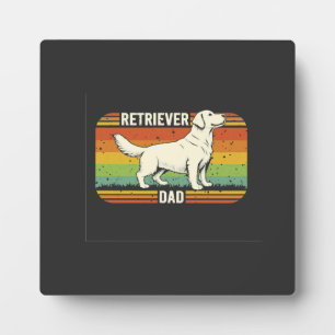 Plaque Photo Meilleur Papa Golden Retriever Vintage Papa Chien