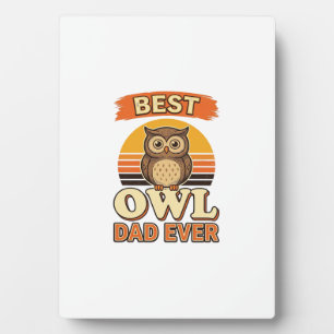 Plaque Photo Meilleur papa hibou jamais design de t-shirt gravu