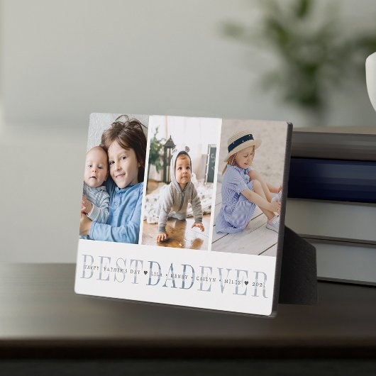 Plaque Photo Meilleur papa jamais | 3 Collage de Fêtes des père