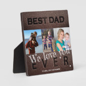 Plaque Photo Meilleur papa jamais 3 photo collage Fête des père (Recto)