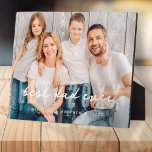 Plaque Photo Meilleur papa Jamais Athlétisme Fête des pères pho<br><div class="desc">Ce design simple et moderne est composé de san serif et de typographie de script ludique.</div>