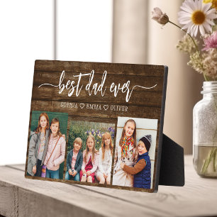 Plaque Photo Meilleur Papa Jamais - Fête des pères en bois - Co