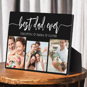 Plaque Photo Meilleur papa jamais - Fête des pères photo Collag