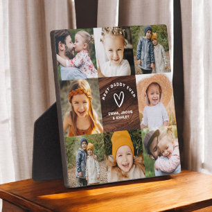 Plaque Photo Meilleur Papa Jamais Fête des pères Wood Grain Pho