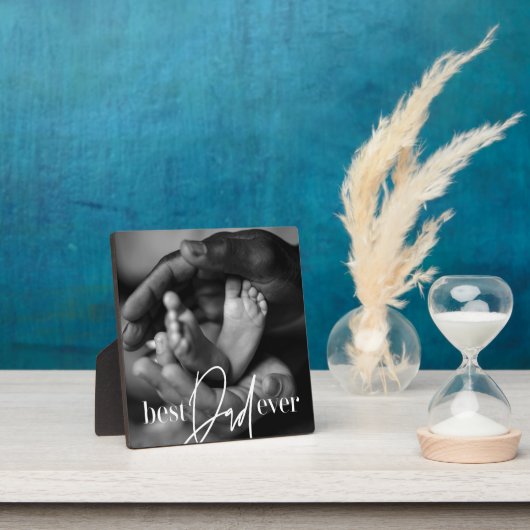 Plaque Photo Meilleur Papa Jamais Moderne Classique Simple Phot (Insitu)