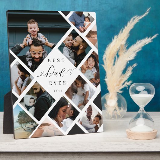 Plaque Photo Meilleur papa Jamais ModernPhoto Collage Garde-Cad (Côté)