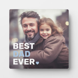 Plaque Photo Meilleur papa jamais photo coeur fête des pères
