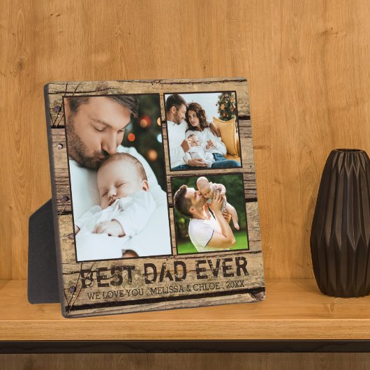 Plaque Photo MEILLEUR PAPA JAMAIS Rustique Bois photo Collage