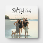 Plaque Photo Meilleur papa jamais Script photo (Devant)