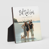 Plaque Photo Meilleur papa jamais Script photo (Recto)