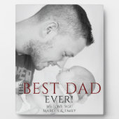 Plaque Photo Meilleur papa jamais Typographie pleine photo (Devant)