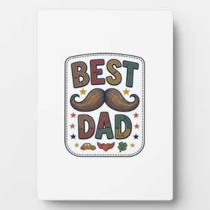 Plaque Photo Meilleur Papa Moustache Vintage Vecteur Conception