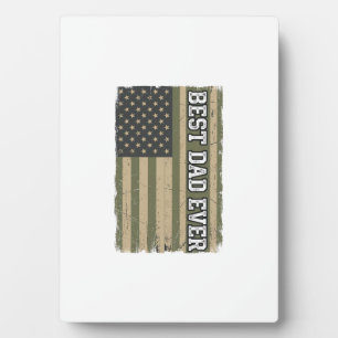 Plaque Photo Meilleur Papa Patriote Drapeau Vintage Chemise Pèr
