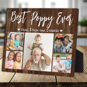 Plaque Photo Meilleur Papy Ever 5 Petits-enfants Collage de Pho