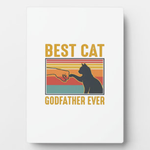 Plaque Photo Meilleur Parrain de Chat Vintage Conception de Vec
