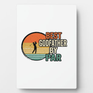Plaque Photo Meilleur Parrain par Par Vintage Golf Vector Desig