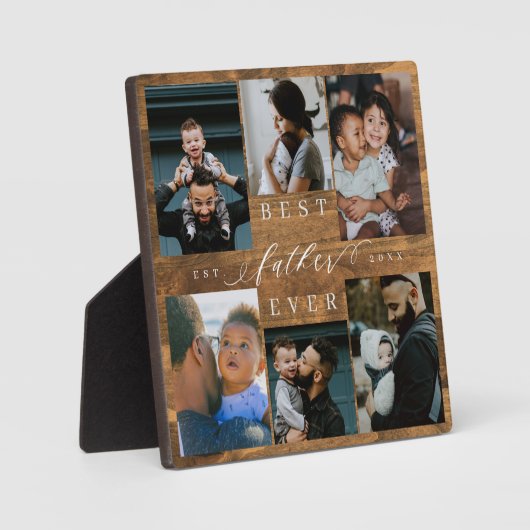 Plaque Photo Meilleur Père Jamais Fête des pères Cadeau Photo W (Recto)