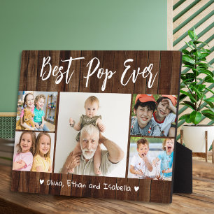 Plaque Photo Meilleur Pop Ever Petits-enfants 5 Collage de phot