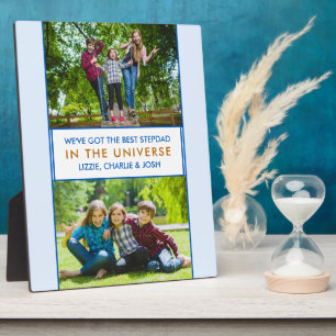 Plaque Photo Meilleur Stepdad dans l'univers Personnalisé 2 Pho