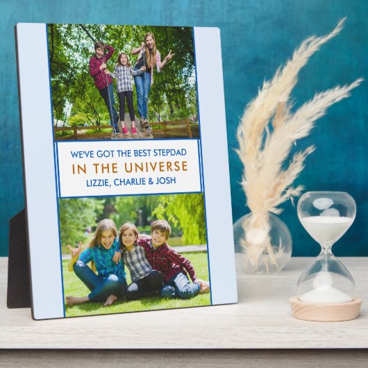 Plaque Photo Meilleur Stepdad dans l'univers Personnalisé 2 Pho (Côté)
