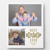 Plaque Photo Meilleure Étape Papa Ever 2 Photo Collage Blanc Et (Devant)