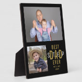 Plaque Photo Meilleure Étape Papa Ever 2 Photo Collage Noir Et (Côté)