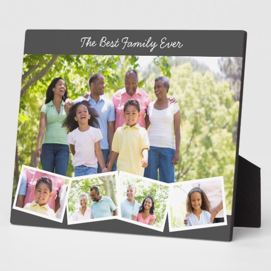 Plaque Photo Meilleure famille jamais - Collage photo personnal (Côté)