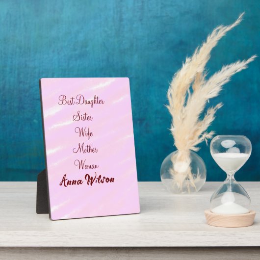 Plaque Photo Meilleure femme mère épouse fille ajouter nom text (Côté)