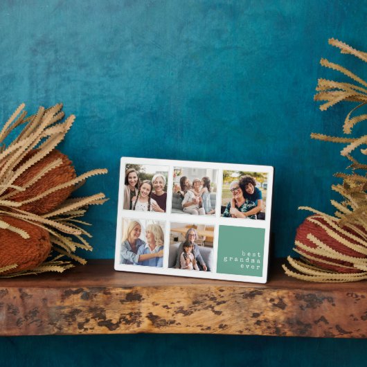 Plaque Photo Meilleure grand-mère | Collage moderne (Côté)