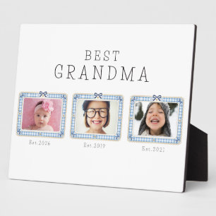 Plaque Photo Meilleure grand-mère établie date personnalisée 3