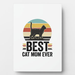 Plaque Photo Meilleure Maman de Chat Vintage Chat Noir Rétro De