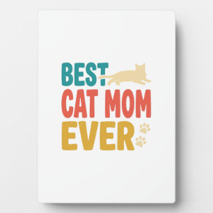 Plaque Photo Meilleure Maman de Chat Vintage Design de Amateur