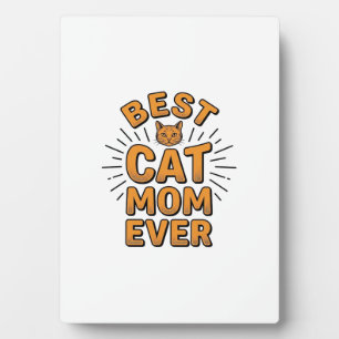 Plaque Photo Meilleure Maman de Chat Vintage Gravure Design_1