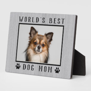 Plaque Photo Meilleure Maman de Chien au Monde Empreintes de Pa