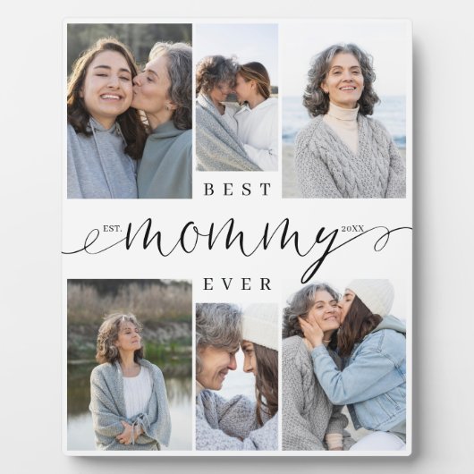 Plaque Photo Meilleure maman Ever Script 6 Photo Collage Keepsa (Devant)