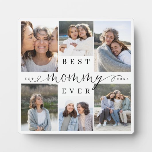 Plaque Photo Meilleure maman Ever Script 6 Photo Collage Keepsa (Devant)