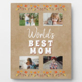 Plaque Photo Meilleure maman Fleurs Floral Rustic Photo (Devant)