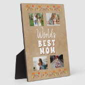 Plaque Photo Meilleure maman Fleurs Floral Rustic Photo (Côté)